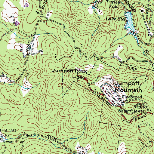 Topographic Map of Jumpoff Rock, NC