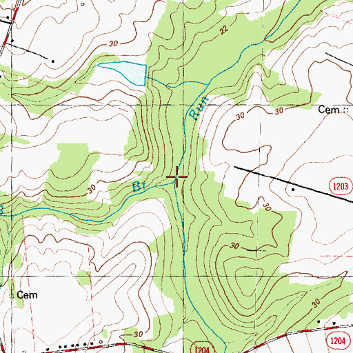 Topographic Map of Lang Branch, NC