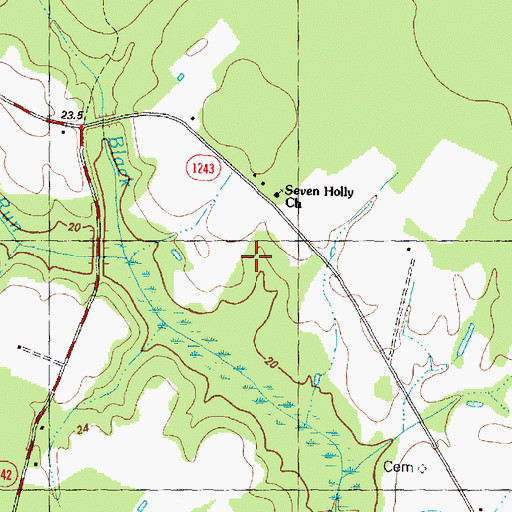 Topographic Map of Langs Mill Run, NC