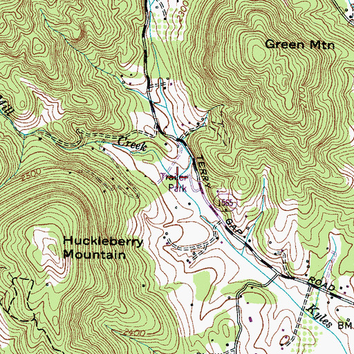 Topographic Map of Lanning Mill Creek, NC