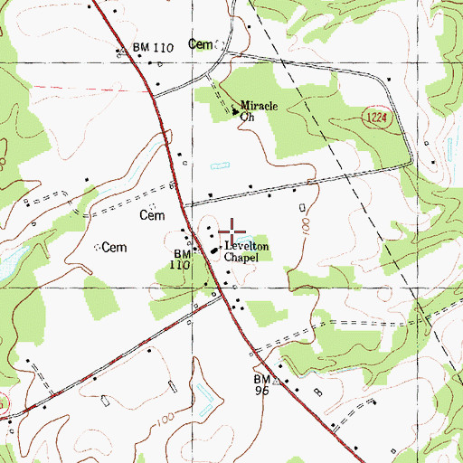 Topographic Map of Levelton Chapel, NC