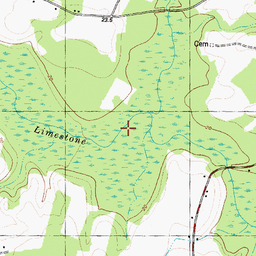 Topographic Map of Little Limestone Creek, NC