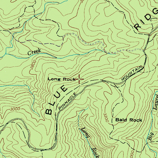 Topographic Map of Long Rock, NC