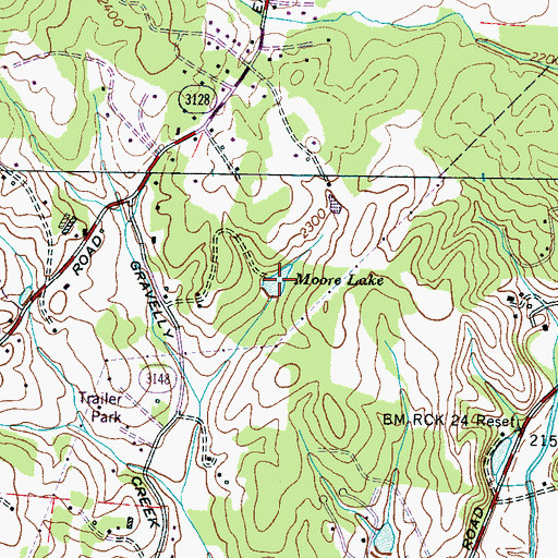 Topographic Map of Moore Lake, NC