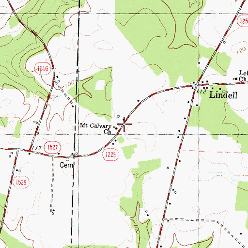 Topographic Map of Mount Calvary Church, NC