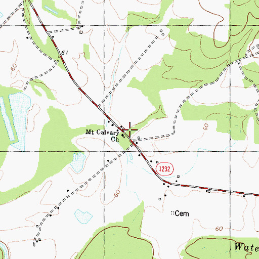 Topographic Map of Mount Calvary Church, NC