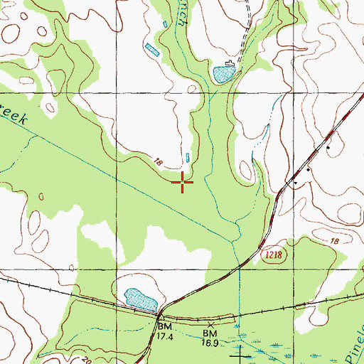 Topographic Map of Oldwoman Branch, NC