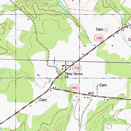 Topographic Map of Piney Grove Church, NC