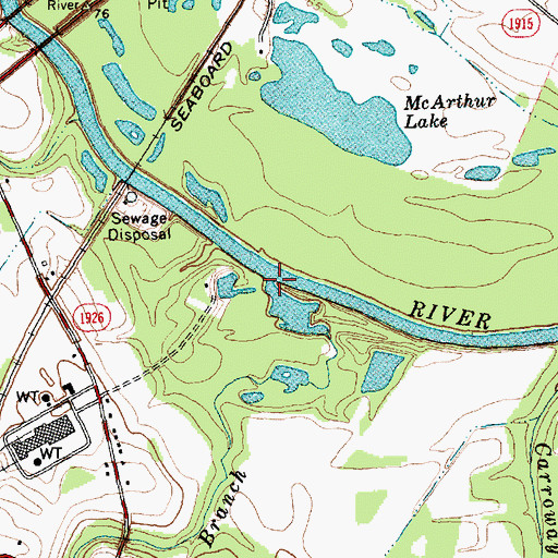 Topographic Map of Poplar Branch, NC