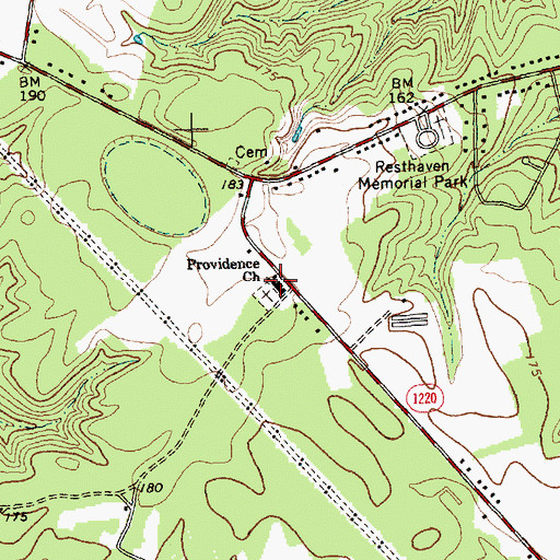 Topographic Map of Providence Church, NC