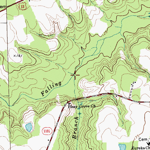 Topographic Map of Ranyor Mill Branch, NC