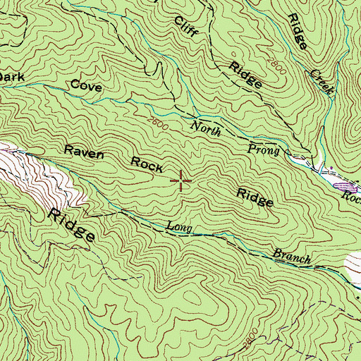Topographic Map of Raven Rock Ridge, NC