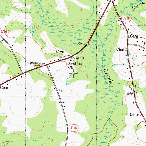 Topographic Map of Sand Hill Church, NC