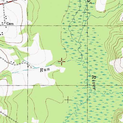 Topographic Map of Sandy Run, NC