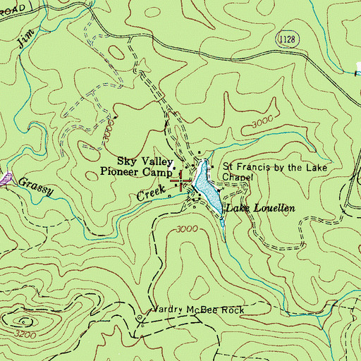 Topographic Map of Sky Valley Pioneer Camp, NC