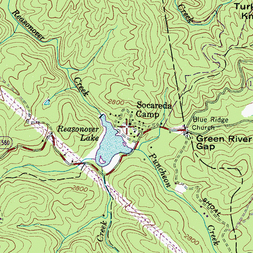 Topographic Map of Socareda Camp, NC