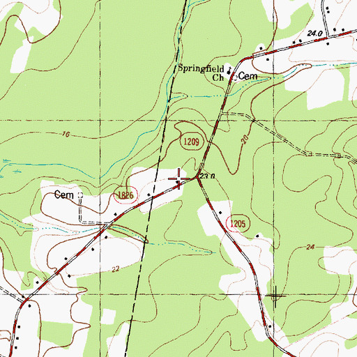 Topographic Map of Springfield School, NC