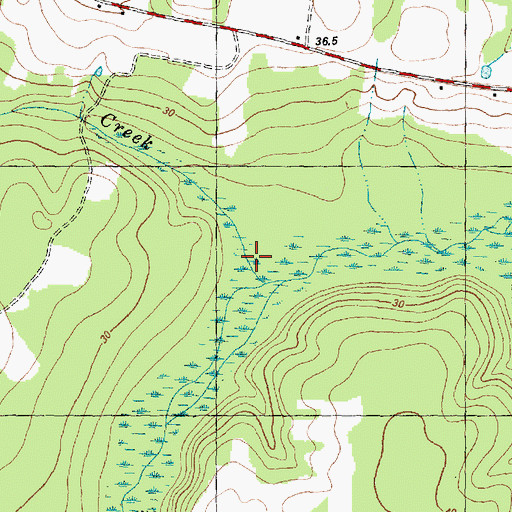 Topographic Map of Stewarts Creek, NC