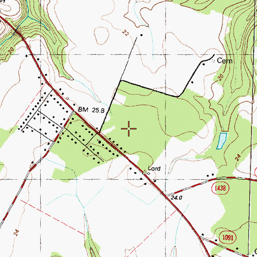 Topographic Map of Suggs School, NC
