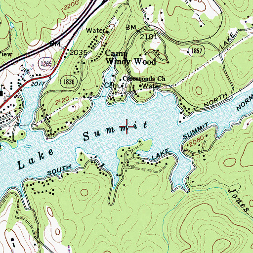 Topographic Map of Lake Summit, NC