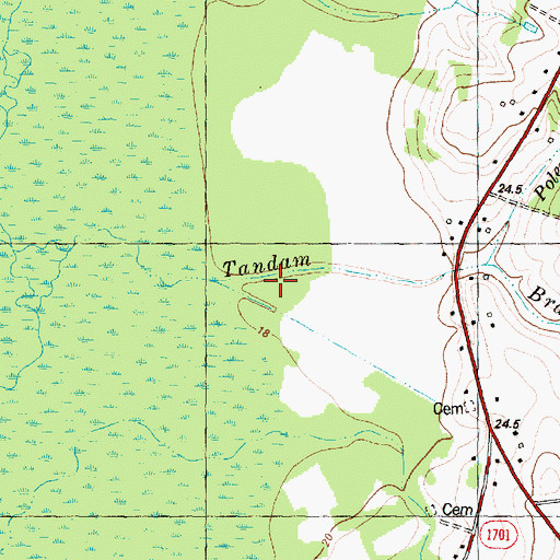 Topographic Map of Tandam Branch, NC