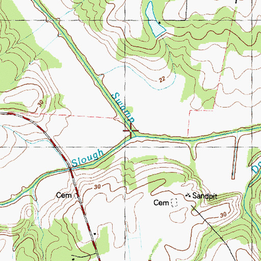 Topographic Map of The Slough, NC