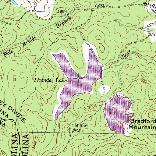 Topographic Map of Thunder Lake, NC