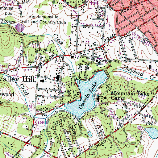Topographic Map of Tonys Creek, NC