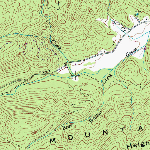 Topographic Map of Uncles Creek, NC
