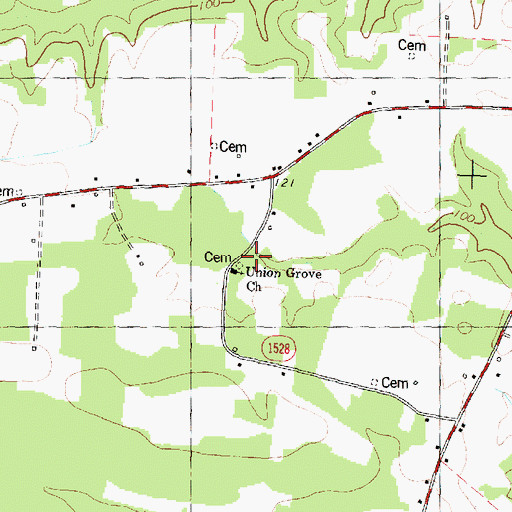 Topographic Map of Union Grove Church, NC