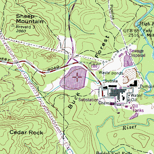 Topographic Map of Dupont Dam, NC
