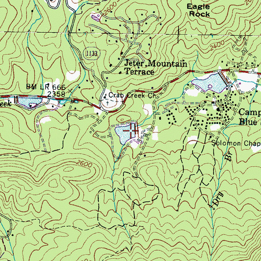 Topographic Map of Blue Star Upper Lake, NC
