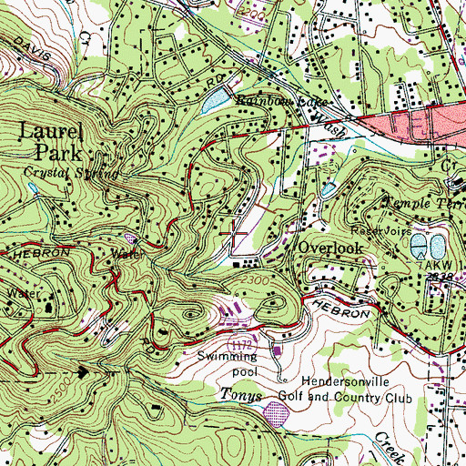 Topographic Map of Laurel Park Lake, NC