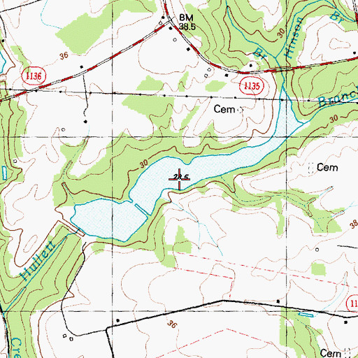 Topographic Map of Bear Creek W/S Lake Number Twelve, NC