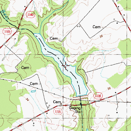 Topographic Map of Bear Creek W/S Lake Number Eleven, NC