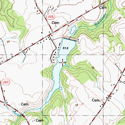 Topographic Map of Wayne Company Wildlife Club Pond, NC