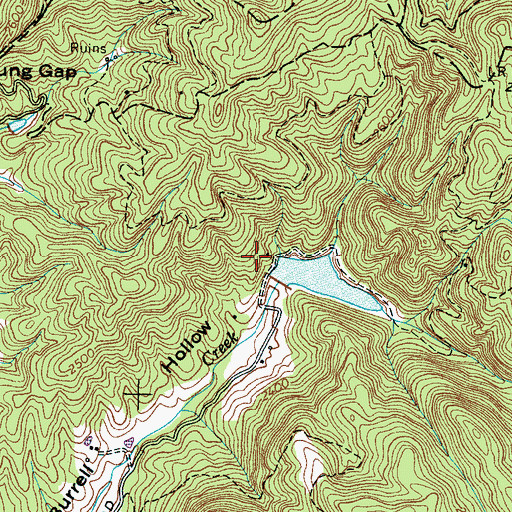 Topographic Map of Hoopers Creek Dam, NC