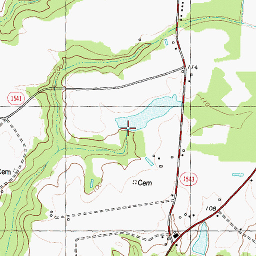Topographic Map of Archie Ellis Pond Dam, NC