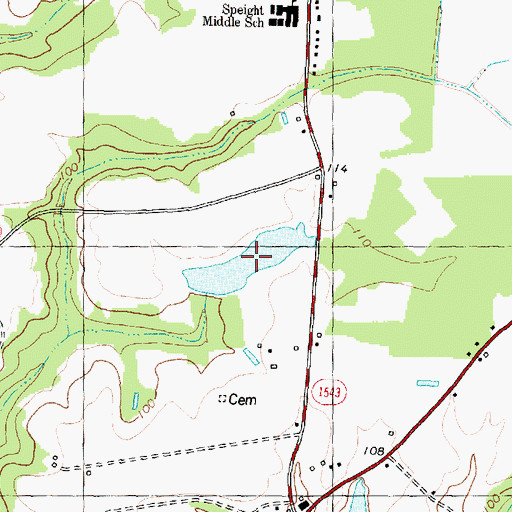 Topographic Map of Archie Ellis Pond, NC