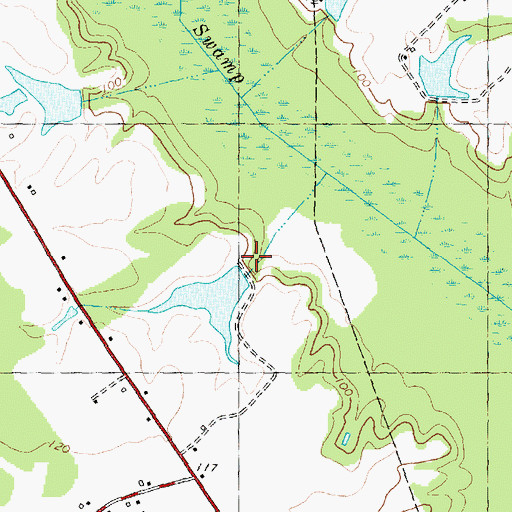 Topographic Map of Wainwright Pond Dam, NC