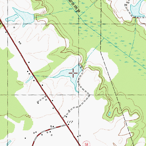 Topographic Map of Wainwright Pond, NC