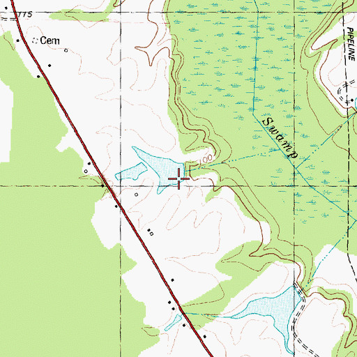 Topographic Map of Edmunson Pond Dam, NC