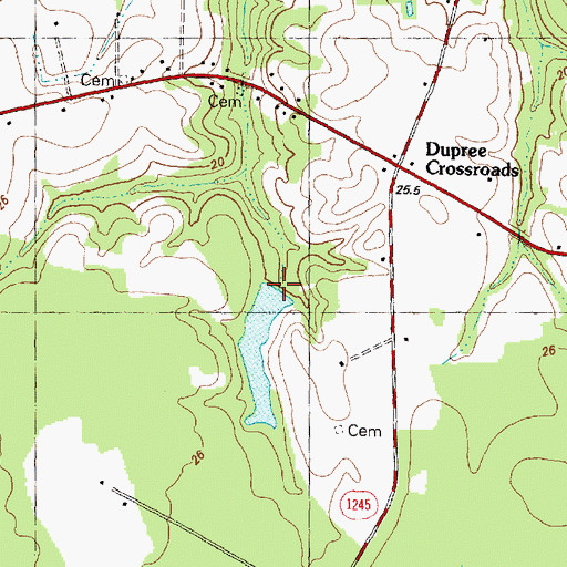 Topographic Map of Tyers Pond Dam, NC