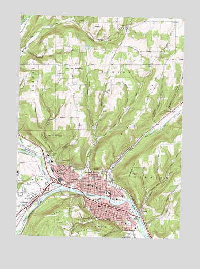 Corning, NY USGS Topographic Map