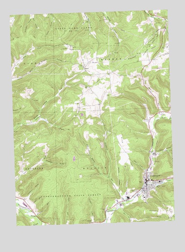 Coudersport, PA USGS Topographic Map