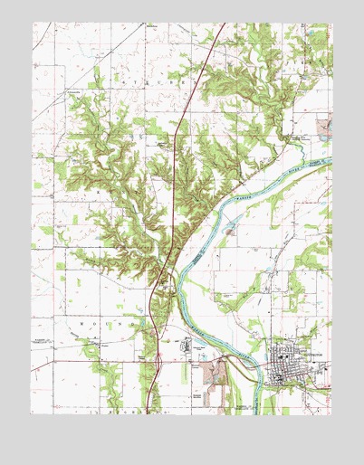 Covington, IN USGS Topographic Map
