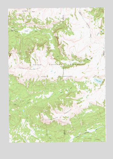 Crater Lake, WY USGS Topographic Map