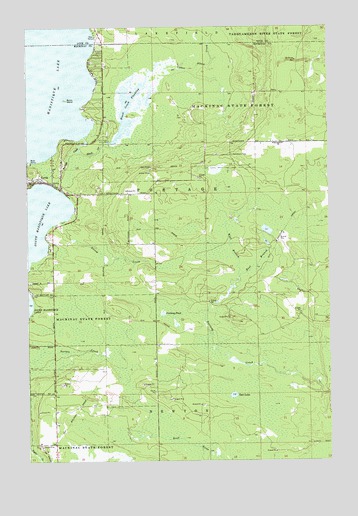 Curtis East, MI USGS Topographic Map