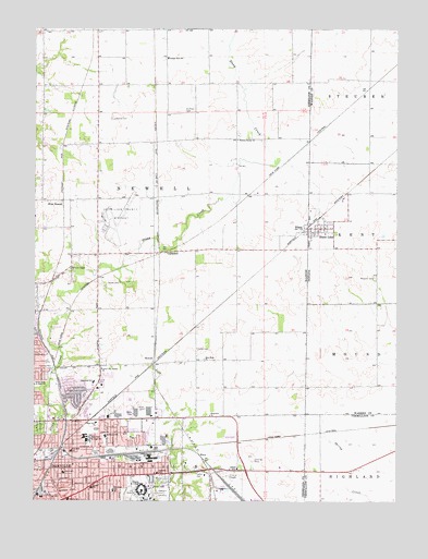 Danville NE, IL USGS Topographic Map