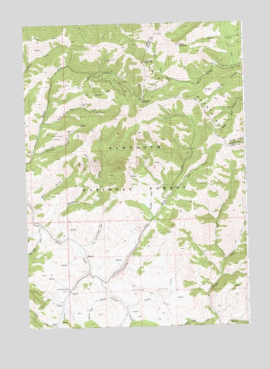 Dollarhide Mountain, ID USGS Topographic Map